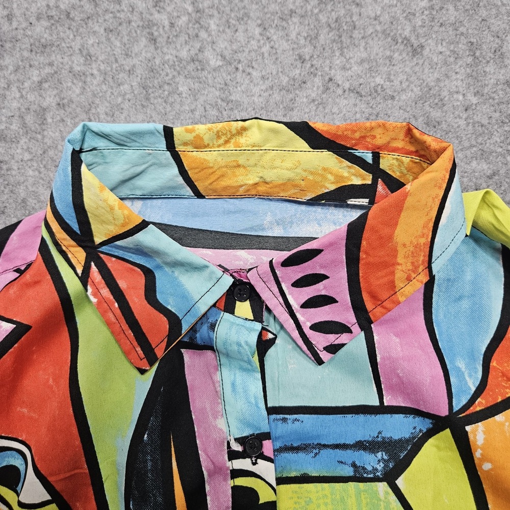 Live 4 Truth Colorful Wearable Art Button Up Midi‎ Shirt Dress Size Large - Picture 5 of 8